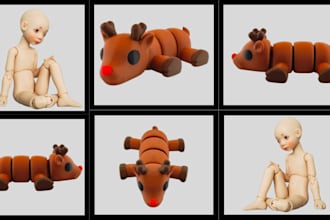 sculpt printable 3d articulated model 3d flexi model 3d bjd animal model 3d toy