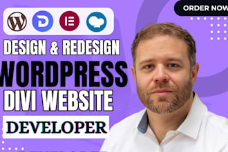 create divi wordpress website, design wordpress website with wp bakery, beaver