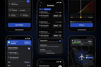 develop flight tracker app, travel itinerary management app, trip planner app