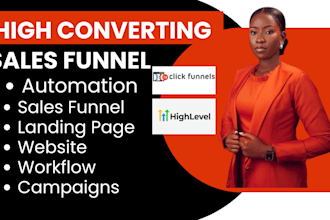 design gohighlevel ghl sales funnel, clickfunnel, system io