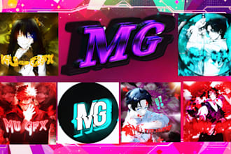 design custom anime character logo with 3d effects for your profiles