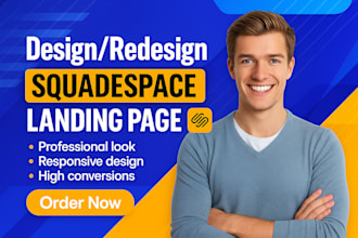 build custom squarespace business website, design or redesign landing pages