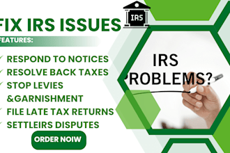 resolve your irs issues, fix irs tax problems, tax debt, or penalty 1120, 7004