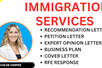 write recommendation letter and expert opinion for eb2 niw eb1a o1 visa