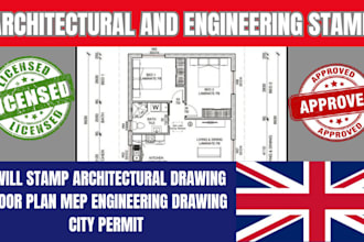 stamp architectural drawing floor plan mep engineering drawing city permit