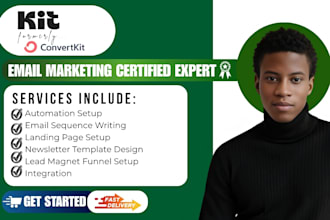 set up convertkit automation, email sequences, and lead magnet funnel