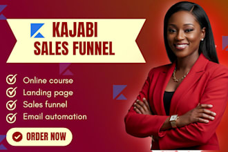 build kajabi website, design kajabi sales funnel landing page, online course