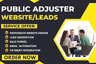 design public adjuster website insurance claim website public adjuster leads