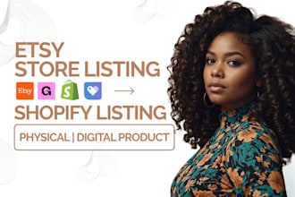 do etsy store creation setup SEO listings digital product banner shop stan store