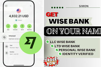 create wise account on your name for walmart, tiktokshop, ebay, amazon payout
