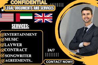 be your entertainment lawyer, draft music, songwriter and film agreements
