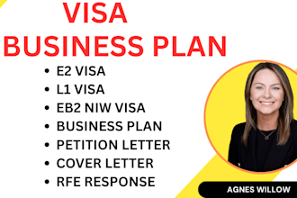 write business plans, petition letter for eb2 niw e2 and l1 visa