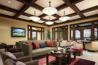 visualize golf house,golf sim,golf club,measurement center,commercial exterior