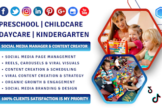be your preschool, childcare center social media manager and content creator