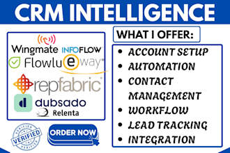 flowlu eway crm dubsado infoflow wingmate repfabric relenta zapier integration