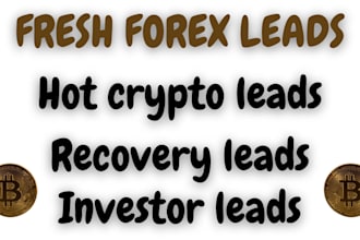 provide verified targeted forex leads crypto leads valid forex crypto email list