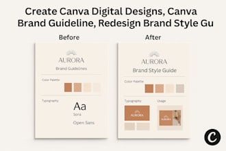 create canva digital designs, canva brand guideline, redesign brand style guide
