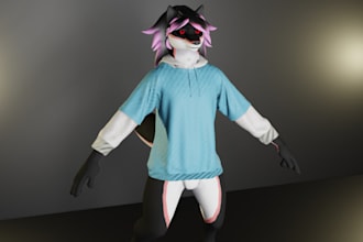 create, rig nsfw furry avatar vrchat avatar vrc character 3d anime model fursona