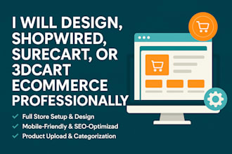 design shopwired surecart 3dcart redesign SEO ecommerce website professionally
