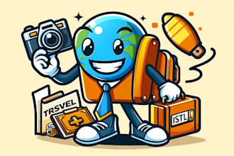 design travel hotel mascot logo with my creative thinking