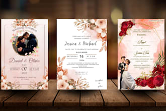 create invitation, birthday, wedding, baby shower, party and greeting card