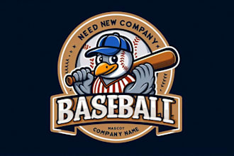 design a bold and custom baseball badge mascot logo for your team or brand