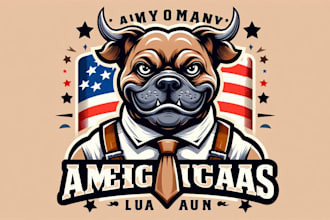 design american pugabull mascot logo in high definition