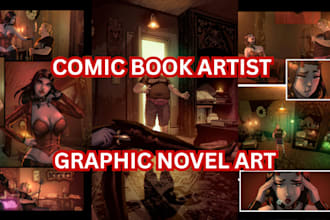 illustrate graphic novel comic book manga artist comic page panel book cover art