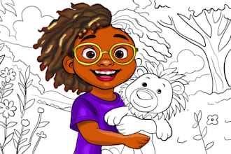 design KDP coloring book, activity book pages for amazon KDP