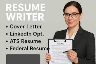 write you a professional resume, cover letter and linkedin profile optimization