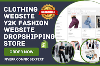 build clothing brand website streetwear website y2k fashion dropshiping store
