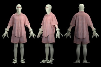 design realistic 3d clothing mockup and model using clo3d and marvelous designer