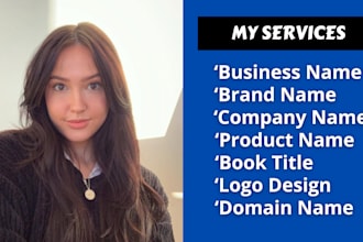 develop a unique business name, brand name, for your company
