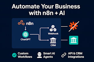 create n8n ai agents and workflows to automate business tasks, automation expert