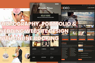 design photography website, portfolio and wedding website with online booking