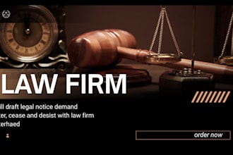 draft legal notice demand letter, cease and desist with law firm letterhaed