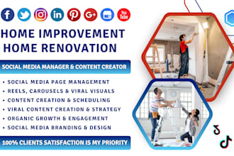 be your home improvement, renovation social media manager and content creator