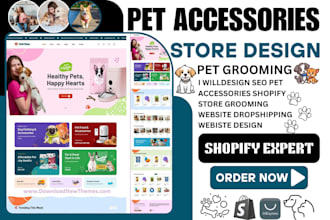 design seo pet accessories shopify store grooming website dropshipping webiste