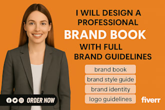 design a professional brand book with full brand guidelines