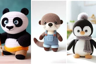 write amigurumi crochet pattern with step by step photo and demo video, etsy
