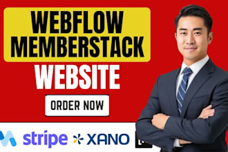 webflow memberstack wized xano airtable zapier stripe lms subscription website