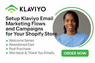 do klaviyo email setup for shopify flow, campaign and template