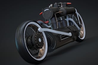 sculpt3d steampunk bike,chopper motorcycle,animate sportbike,scrambler,dirt bike