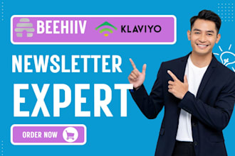 setup beehiiv account, design landing page, design brevo, mailerlite newsletter