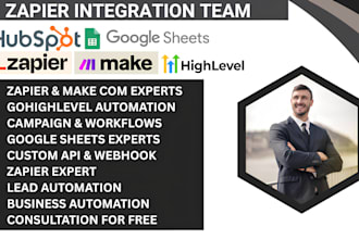 zapier gohighlevel api ghl automation google sheets make com hubspot expert