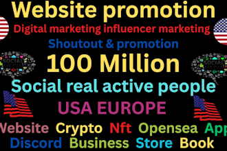 shoutout, promote website, link share to 800m tw, fb, ig, yt, tiktok audience