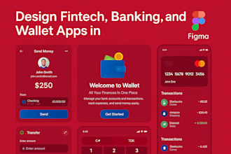 design fintech, banking, and wallet apps in figma, money transfer app