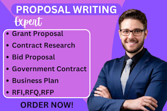 craft grant proposals, bids, business plans for government and private contract