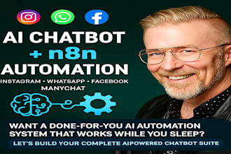 build n8n ai agent, automated instagram facebook whatsapp chatbot using manychat