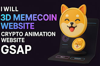 3d memecoin website, crypto animation website gsap